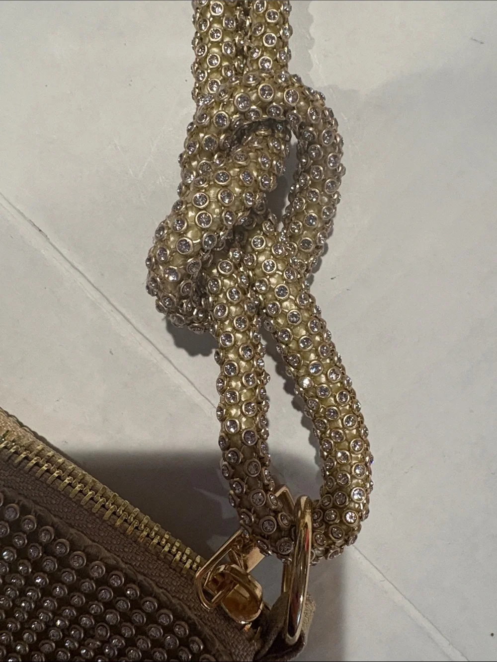 Gold Crystal Mesh evening Bag